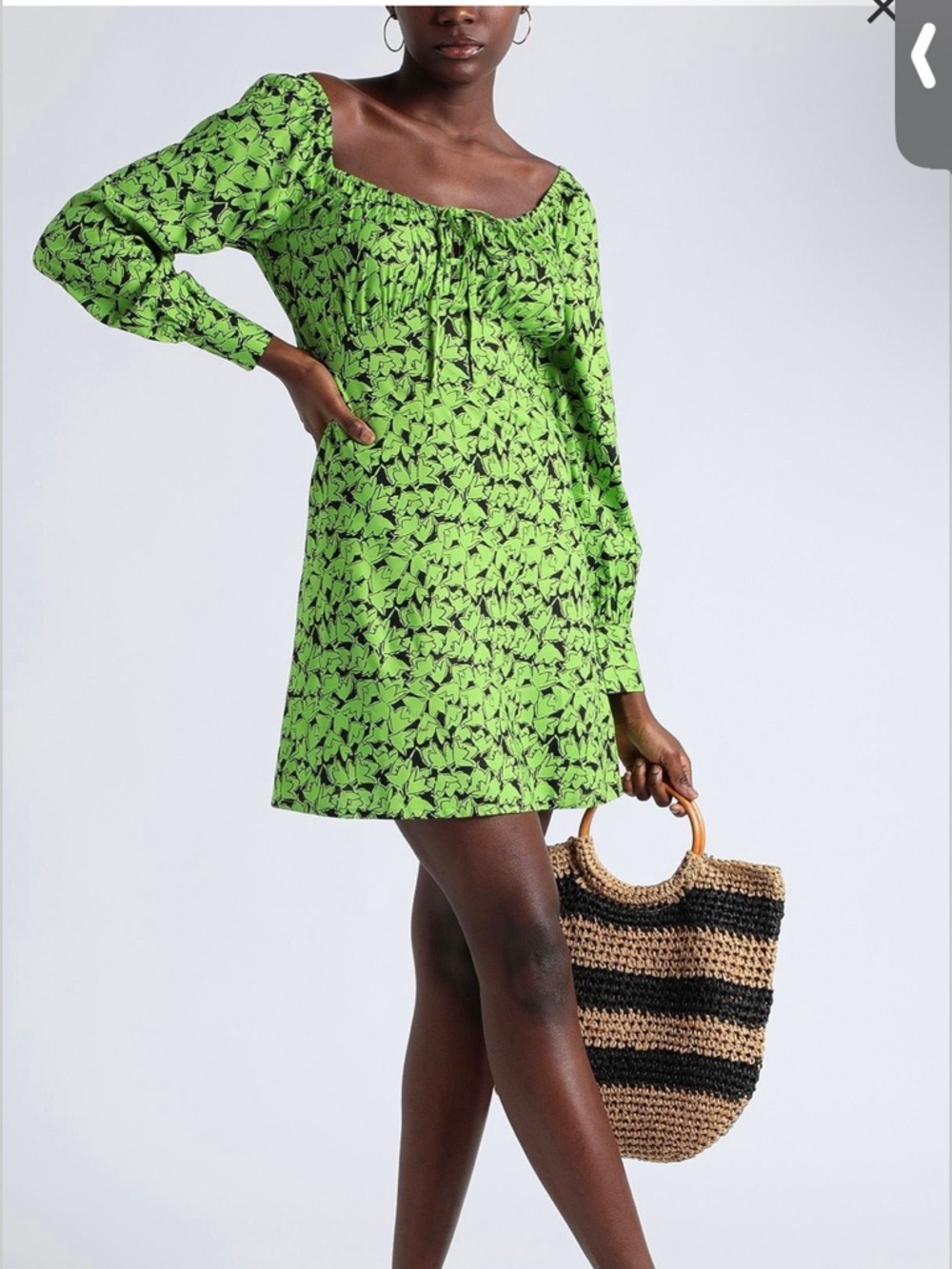 Topshop green and floral dress